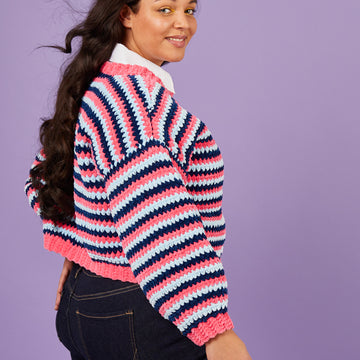 Laid Back Bomber - Free Jacket Crochet Pattern for Women in Paintbox Yarns Chenille by Paintbox Yarns
