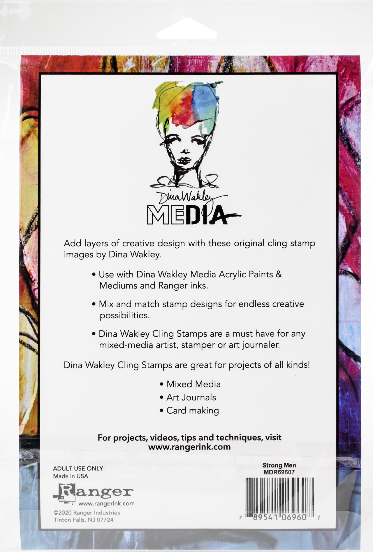 Ranger Dina Wakley Media Cling Stamps 6"X9" - Strong Men