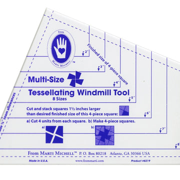 Marti Michell Windmill One-Derful One Patch Quilting Template