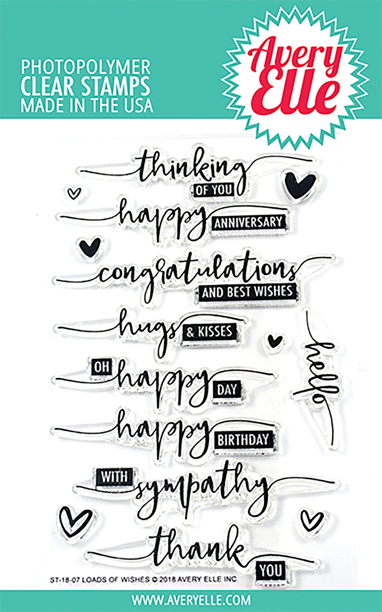Avery Elle Clear Stamp Set 4"X6" - Loads Of Wishes