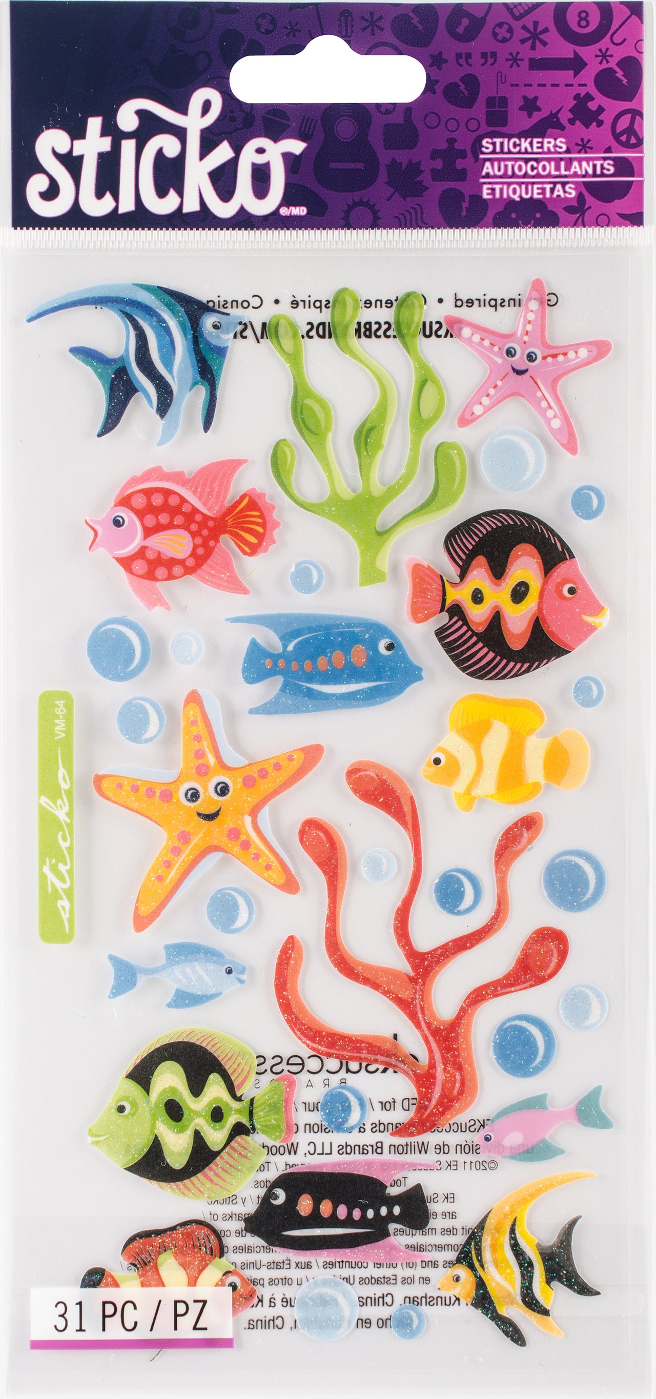 Sticko Vellum Stickers - Tropical Fish