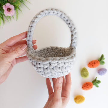 Crochet basket pattern, Easter basket easy crochet pattern