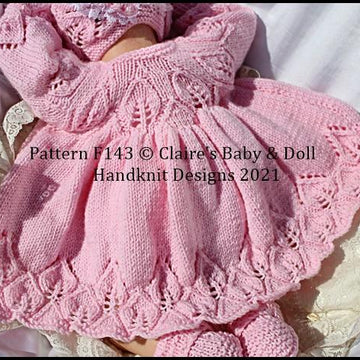 Leafy Lace Matinee Set for 16-22 inch doll (preemie-3m+ baby)