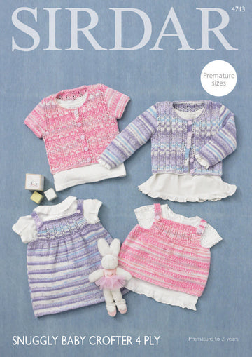 Dress and Angel Top in Sirdar Snuggly Baby Crofter 4 Ply - 4713 - Downloadable PDF