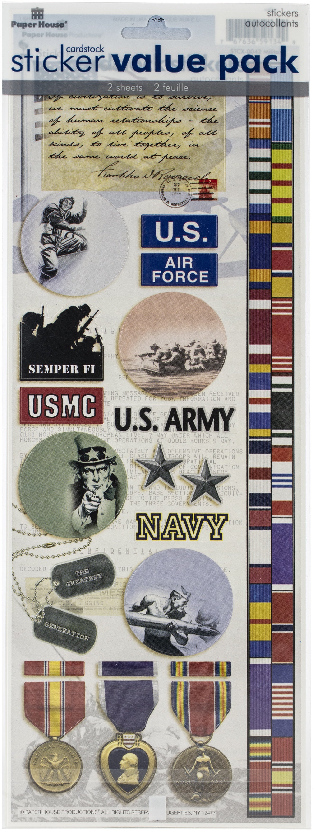 Paper House Cardstock Sticker 2/Pkg - Us Navy
