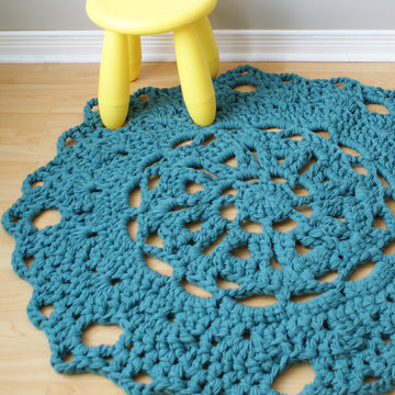 Super Chunky Doily Rug / Blanket 8 Styles (30"-66" diameter)