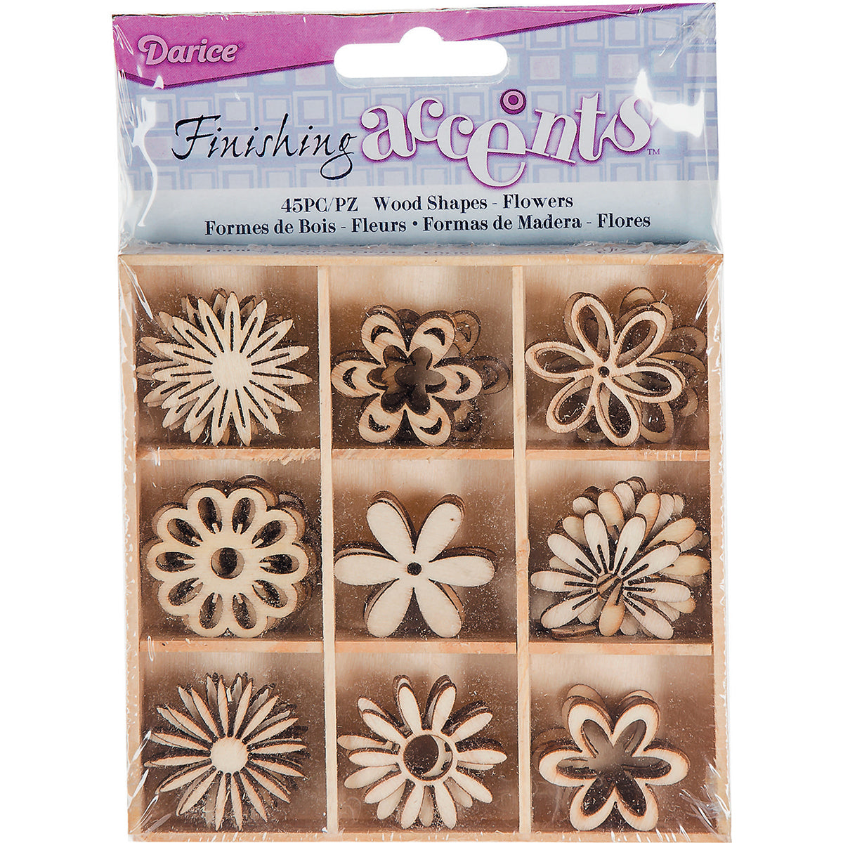 Darice Wooden Shapes 45/Pkg - Flower