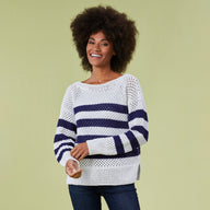 Hilton Head Pullover - Sweater Knitting Pattern for Women in Tahki Yarns Coronado by Tahki Yarns