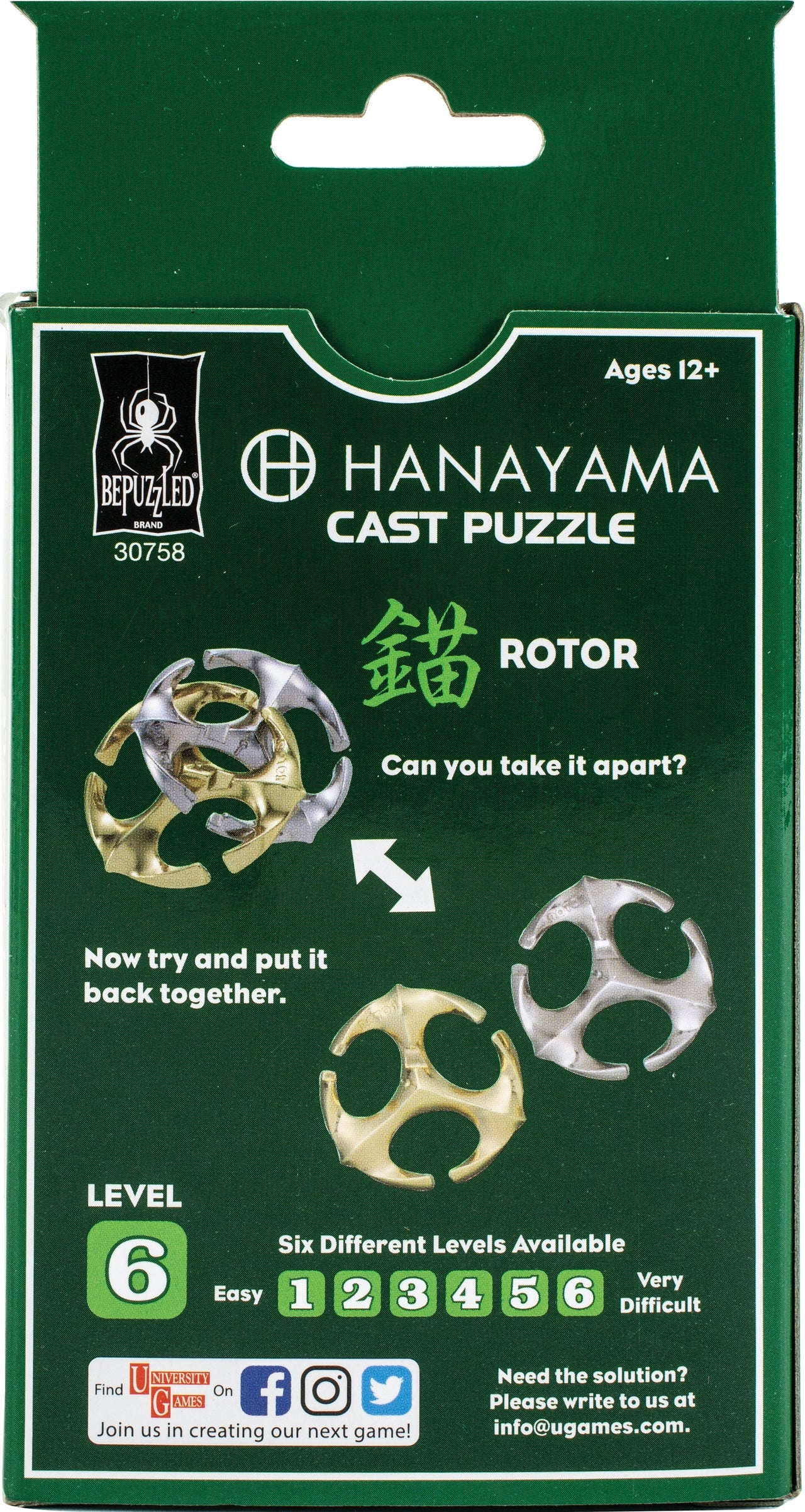University Games Hanayama Cast Puzzle - Rotor Level 6