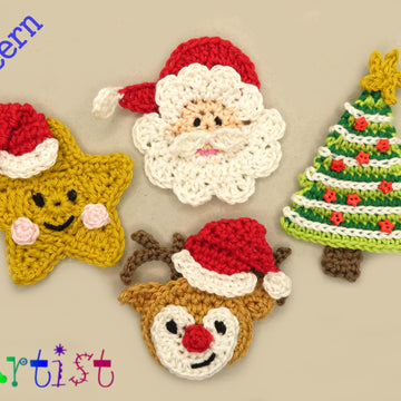 Christmas set Crochet Applique Pattern
