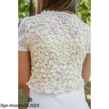 Sleeveless jacket Irish lace crochet