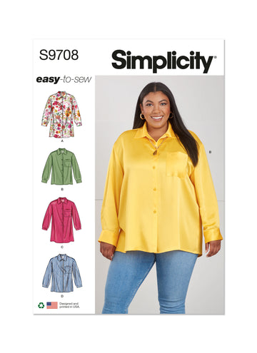 Simplicity Women's Shirts S9708 - Sewing Pattern