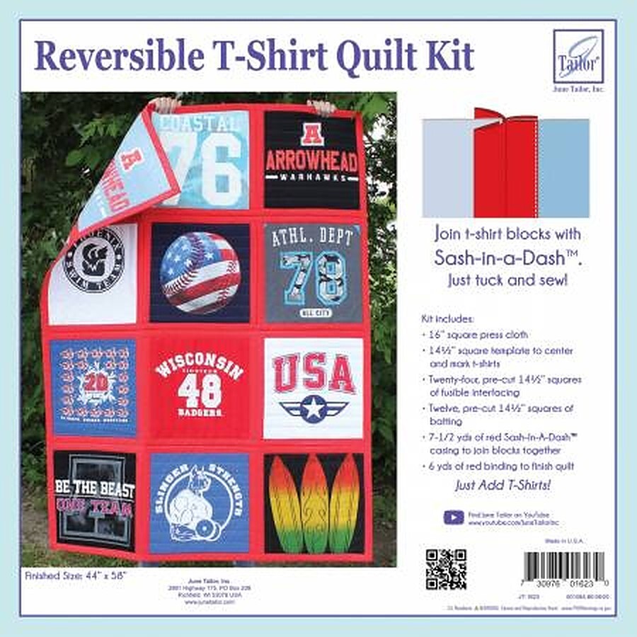 June Tailor Inc Reversible T-Shirt Quilt Kit Sash-In-A-Dash - Red