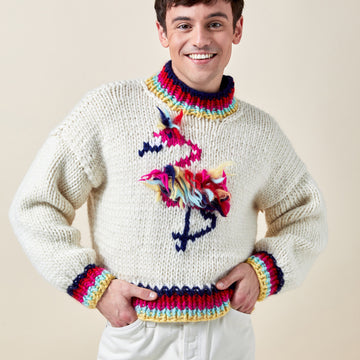 Made with Love - Tom Daley Flamingo's Favourite S-M Knit Jumper Knitting Kit