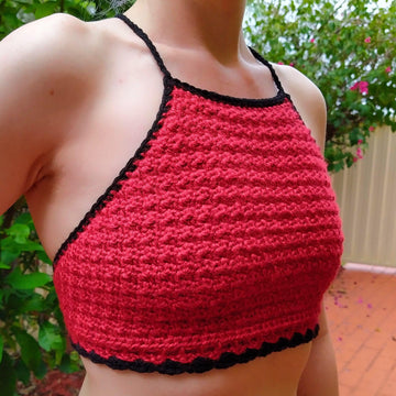 Crochet Halter Top Pattern Lace Up Crop Top PDF Festival Crochet Top Pattern – Easy Beginner Summer Top DIY Boho Crochet Top
