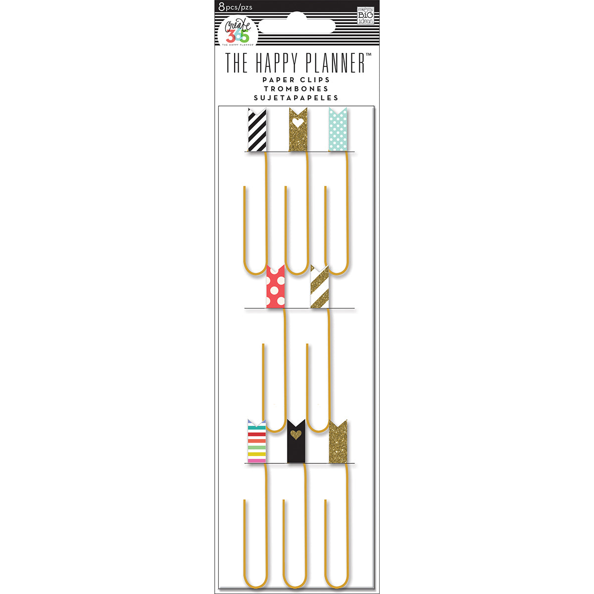 Happy Planner Paperclips W/Flags 8/Pkg - 290524