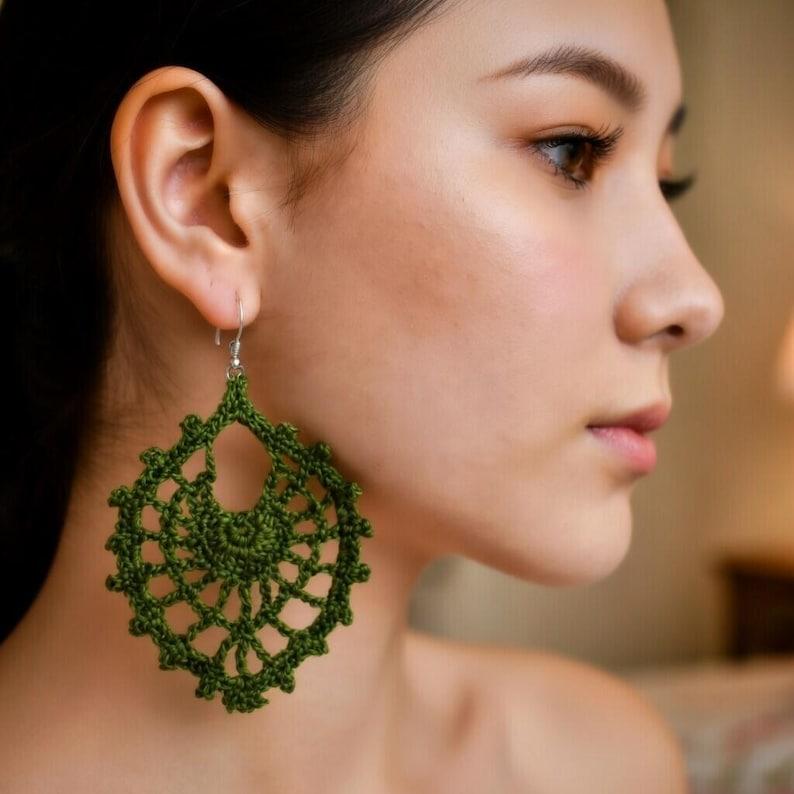 Crochet Leaf Earrings Pattern – Nature Jewelry PDF + Video Tutorial