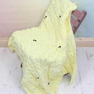246- Owl Cable Baby Blanket Knitting Pattern #246
