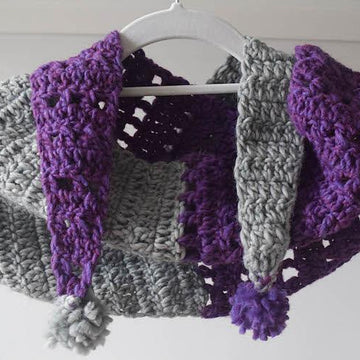 Split Screen Pom Pom Scarf