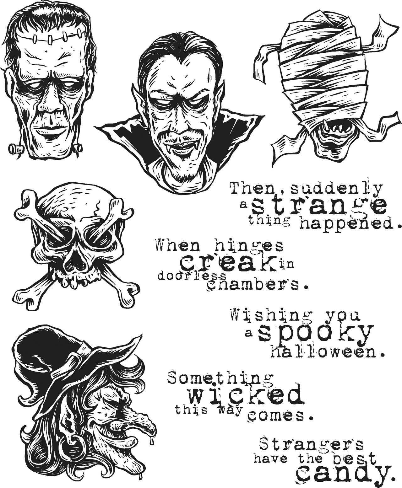 Stampers Anonymous Tim Holtz Cling Stamps 7"X8.5" - Monstrous