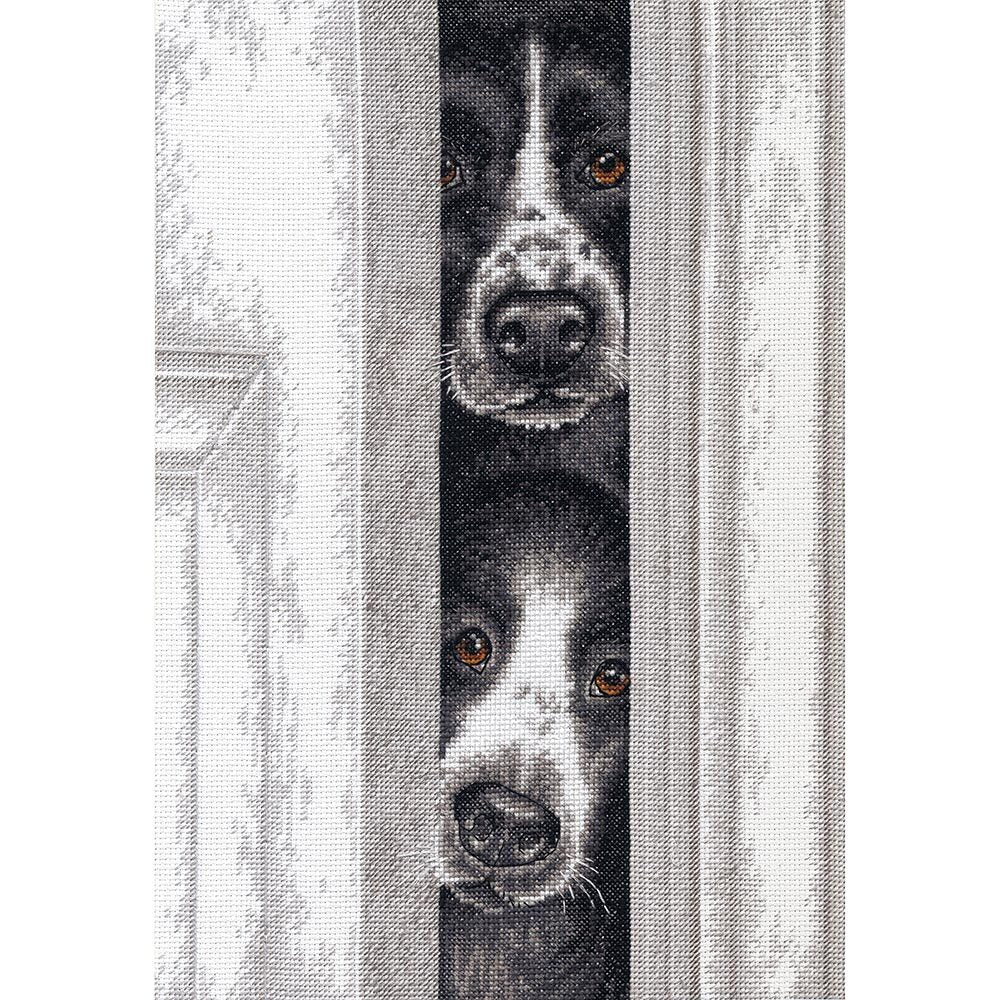Dimensions Peeking Pups Counted Cross Stitch Kit
