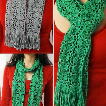 Pyramids lacy fringed scarf_ M16