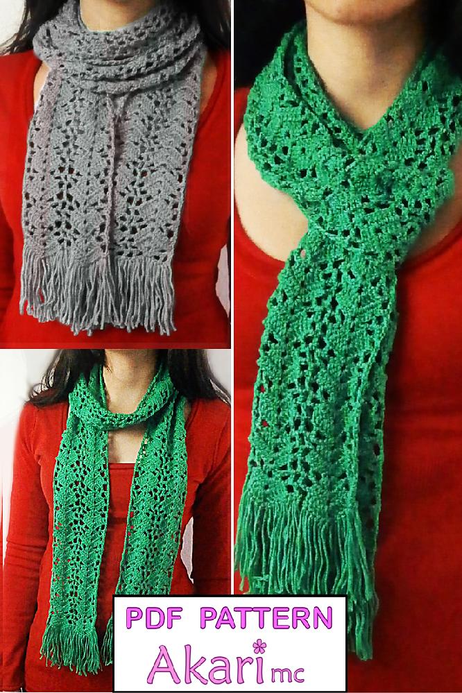Pyramids lacy fringed scarf_ M16