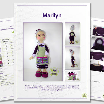 24 inch crochet doll pattern PDF, XL amigurumi doll, Marilyn