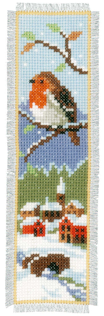 Vervaco Robins Cross Stitch Bookmarks Kit (Set of 2) - 6cm x 20cm