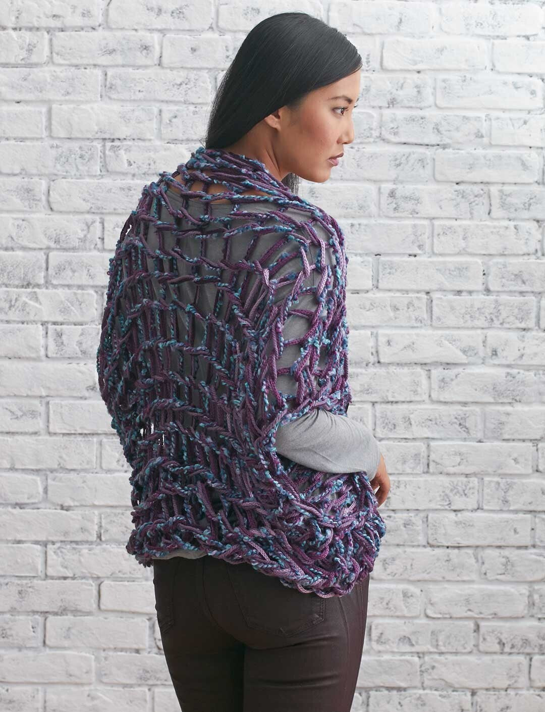 Arm Knit Shrug in Bernat Soft Boucle