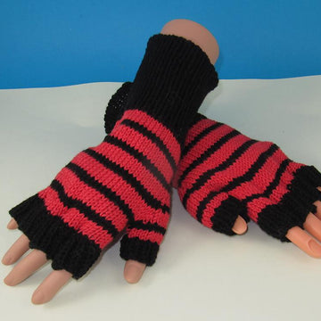 Easy Stripe Short Finger Gloves