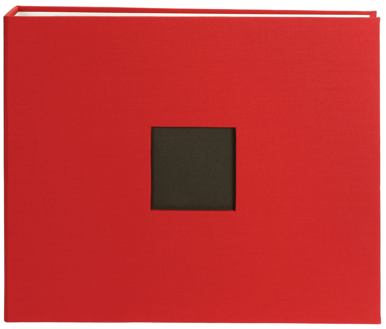 American Crafts D-Ring Cloth Album W/Window 12"X12" - Cardinal