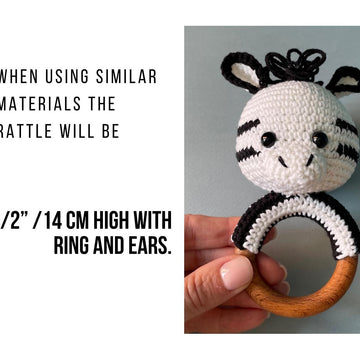 Safari zebra rattle with ring