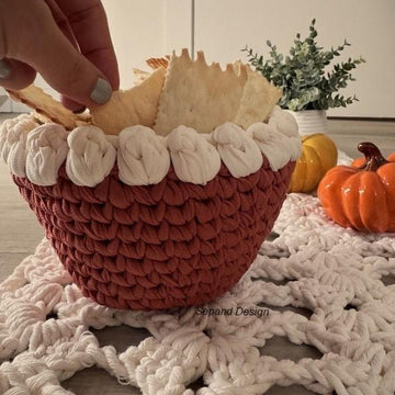 Recycled (t-shirt) yarn basket container-113
