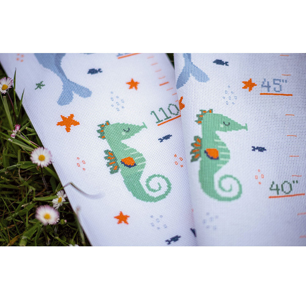 Vervaco Whales Fun Cross Stitch Kit - 18 x 70 cm