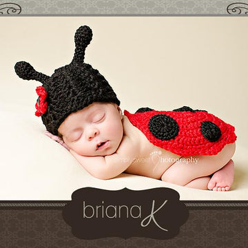 Newborn Ladybug Hat and Bottom Cover