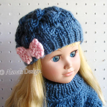 Slouchy Bow Hat & Pullover Poncho
