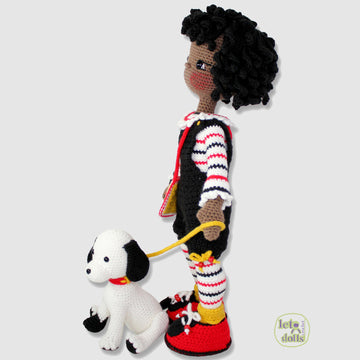 24 inch crochet doll pattern PDF, XL amigurumi doll, Bianca