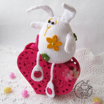 Easter white rabbit