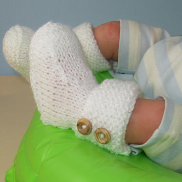 Easy Baby Garter Cuff 2 Button Booties