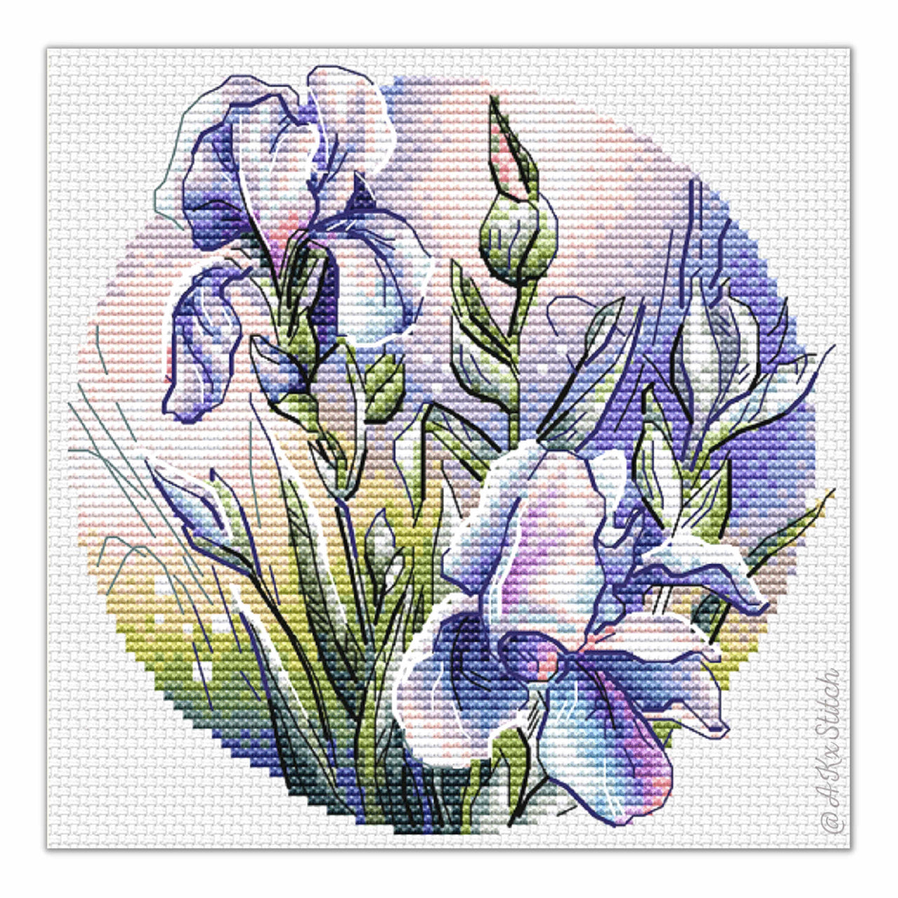 Irises Cross Stitch PDF Pattern