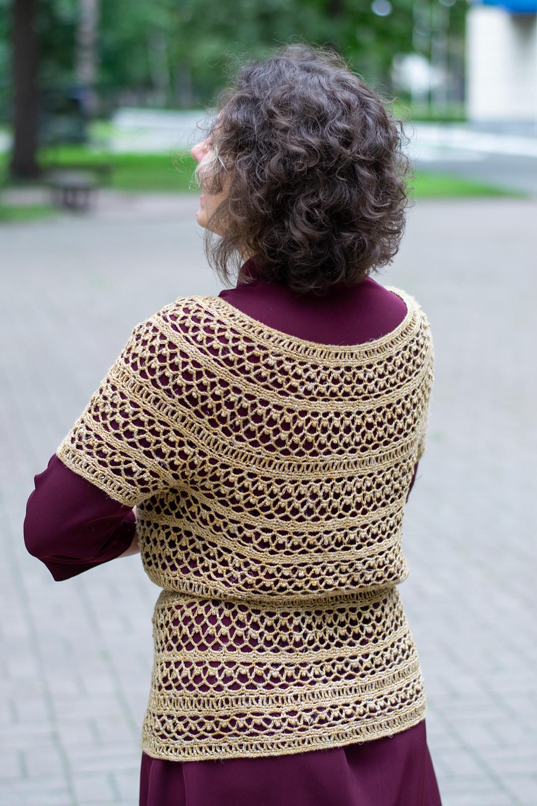 Old gold crochet blouse