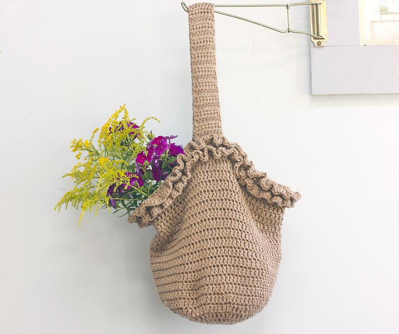 Ruffled Market Tote Bag