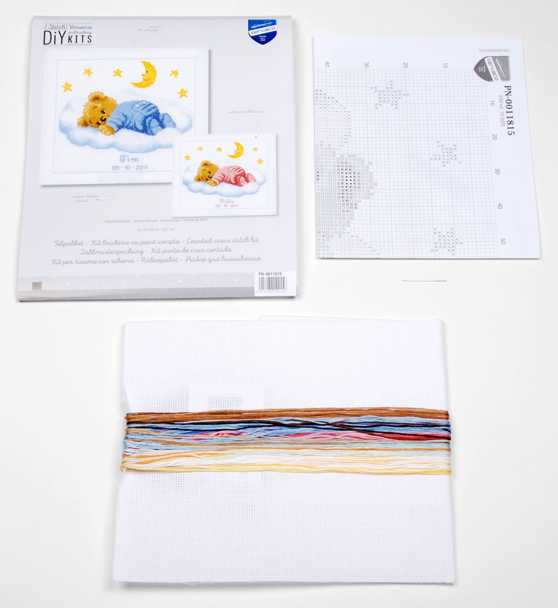 Vervaco Counted Cross Stitch Kit Sleeping Bear Cross Stitch Kit