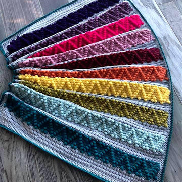 Chevron Bobble Block Blanket