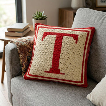 Initial Name Letter T Pillow Cover CROCHET PATTERN