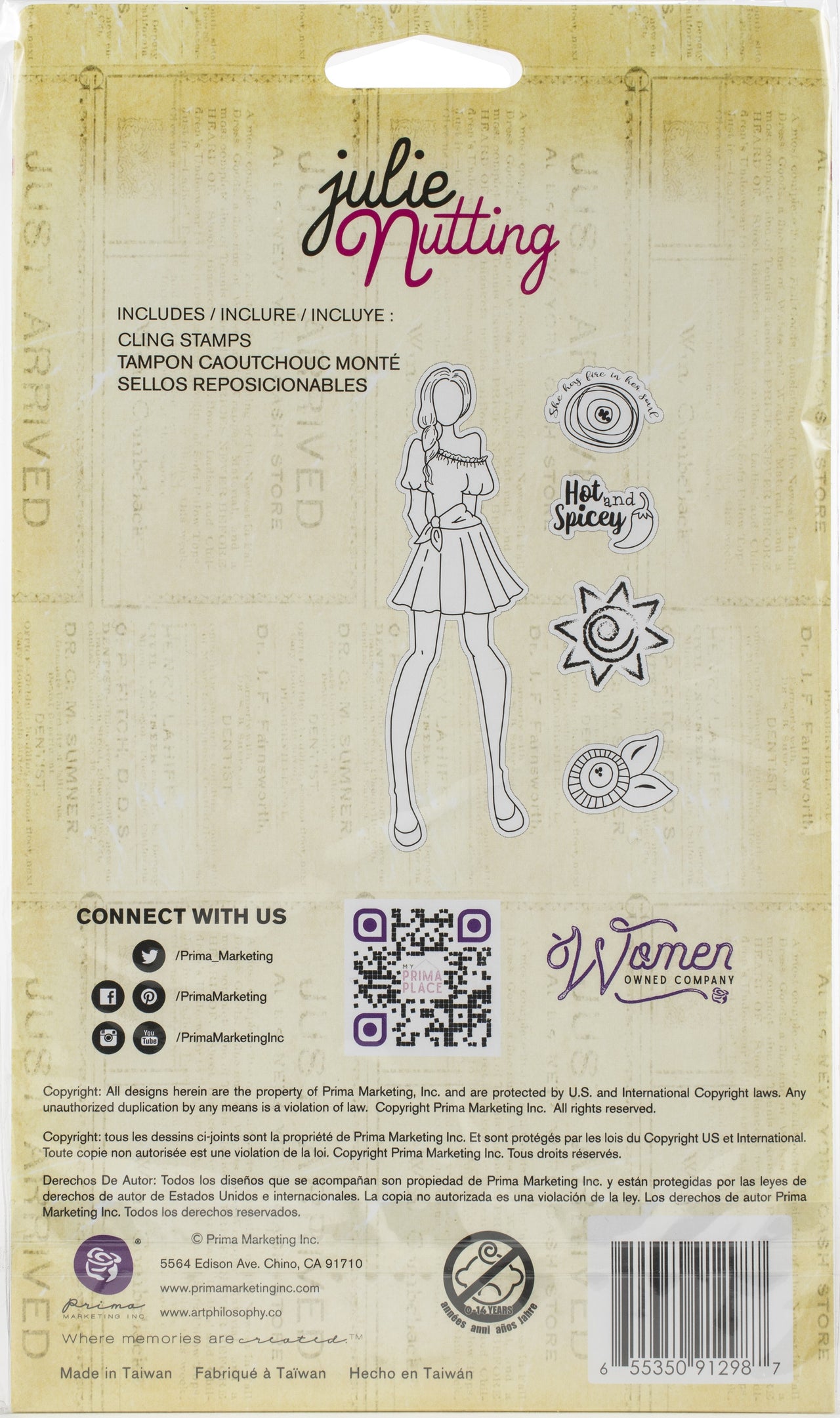 Prima Marketing Julie Nutting Mixed Media Cling Rubber Stamp - Elena