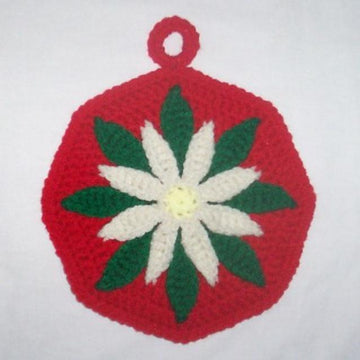 Christmas Poinsettia Potholder C-110
