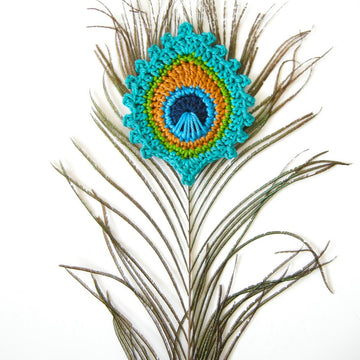 Peacock Feather Burma Motif and BOOKMARK