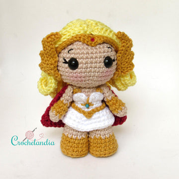 She-ra amigurumi doll - crochet pattern by Crochelandia